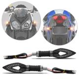 Pisca Seta Moto Sport LED Âmbar Vazada Com Plug De Borracha Flexível Universal Par - St