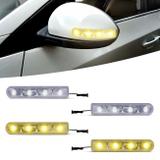 Pisca Seta Retrovisor Com 4 LEDs 12V Slim Seta Universal Luz Amarela e Branca Autopoli