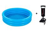 Piscina 3 Gomos Intex 500 Litro Azul Redonda 1.68M Azul + Bomba Ar