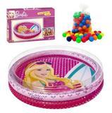 Piscina Infantil Inflável Barbie 135 Litros + 100 Bolinhas Fun