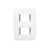 Placa 4''X2'' para 2 Módulos com Suporte Ilus Branca - Iriel