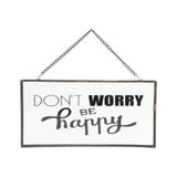 Placa Be Happy - Vidro e Metal - Casa del grande