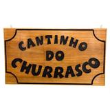 Placa Cantinho Do Churrasco Em Madeira Maciça Entalhada G - Dlima artes