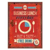Placa de ferro Free Drink vermelha 40X30CM - 25143 - Btc