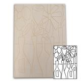 Placa de Madeira Recortada a Laser Pinta Fácil Brasil Quadro Vasos 58 x 87 cm - QT165887 - Mad. pinta facil br