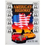 Placa De Metal Americas Highway Route 66 - Versare anos dourados