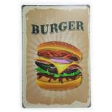 Placa de Metal Burger - 30 x 20 cm - Yaay!