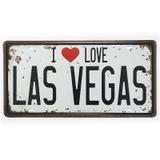 Placa de Metal Decorativa I Love Las Vegas - Yaay