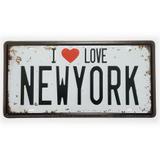 Placa de Metal Decorativa I Love New York - Yaay!