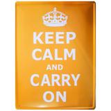 Placa De Metal Keep Calm And Carry On - Versare anos dourados