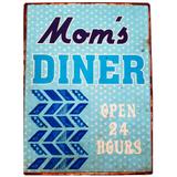 Placa De Metal Vintage Da Moms Diner - Versare anos dourados