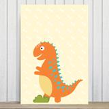 Placa Decorativa Infantil Dinossauro Baby 2 Laranja 30x40cm - Quartinhos
