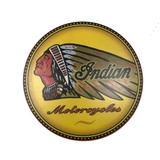 Placa Decorativa Madeira Amarela Logo Indian Grande 35x35x1 - Maisaz