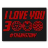 Placa Decorativa MDF Ambientes 20 cm x 30 cm - Amo você Homem de Ferro Stark (BD54) - Bd net collections