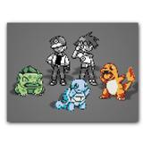 Placa Decorativa MDF Ambientes 20 cm x 30 cm - Pokémon Classic Red Blue Yellow Green (BD55) - Bd net collections