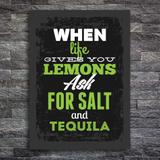 Placa Decorativa MDF Frase Vida e Tequila - Quartinhos