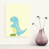 Placa Decorativa MDF Infantil Dinossauro Baby Turquesa 30x40 - Quartinhos