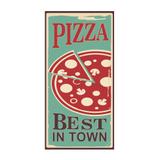 Placa decorativa Pizza S Best 25x50 cm Preto - Kapos