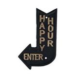 Placa ferro happy hour preto 22,5 x 13,5 x 7,5 cm - Urban