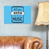 Placa Horizontal em PSAI Música 0,30 x 0,20 - Need Is Music - Duhelu