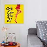 Placa Quadrada em PSAI Pin Up - 0,20 x 0,20 - We Can Do It - Duhelu