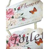 Placa Sanitario Banheiro Indica Enfeite Toilete Madeira Mulher (MAD-6702-15) - Braslu