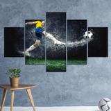 Placas Decorativas em MDF Jogador de Futebol na Chuva 5 un - Quartinhos