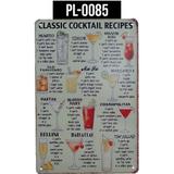 Placas Decorativas Retrô Vintage Para Bares Salas De Bebidas Cervejas Cidades - Cocktail - Bazar bom