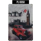 Placas Decorativas Retrô Vintage Para Bares Salas De Bebidas Cervejas Cidades - Londres Carro - Bazar bom