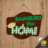 Plaquinha Decorativa Banheiro dos Homens Festa Junina em MDF - 1 unidade - Grintoy - Rizzo Festas