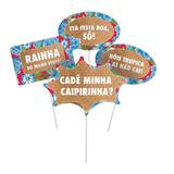 Plaquinhas Frases Divertidas Festa Junina 8 unidades Cromus