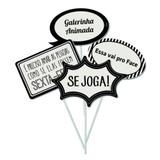 Plaquinhas Frases Divertidas para Festas 8 Unidades Cromus