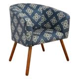 Poltrona Decorativa Stella Estampado Floral Bordado D54 Pés Palito - DRossi