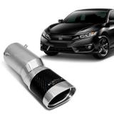 Ponteira de Escapamento Carbox Racing Honda Civic Touring G10 2017 a 2019 Elite Angular Carbono Oval