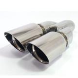 Ponteira Dupla Saída Chanfrada Inox - Race Chrome - Diskscap