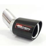 Ponteira Escapamento Race Chrome Alumínio PRETO 3 Pol - Diskscap