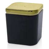 PORTA ALGODÃO CROMO PETALA PRETO/DOURADO Ou
