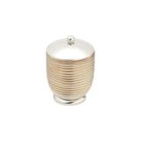 Porta Algodão De Vidro C/Aço Inox Niquelado Évora Dourado 10X14Cm - Prestige