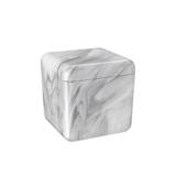 Porta Algodão e Cotonete Cube Mármore Branco - Coza - Brinox