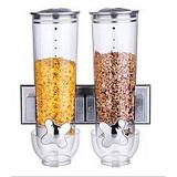 Porta alimentos duplo dispenser de parede para cereais sucrilhos granola cozinha 2 potes luxo - Makeda