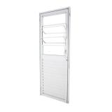 Porta Basculante De Alumínio 1 Folha 80x210x4,5 Branco Vidro Liso Lado Esquerdo - CRV