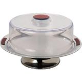 Porta Bolo com Pedestal 30cmx16,5cm Vintage Brinox Vermelho