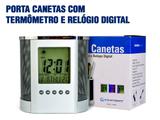 Porta canetas com termômetro, calendário e display colorido - Incoterm