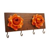 Porta Chaves Artesanal Moderno com Rosas Cozinha Sala - Libertas rosas artesanato