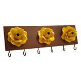 Porta Chaves Artesanal Moderno de Parede com Flores de Ferro - Libertas rosas artesanato