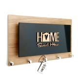 Porta Chaves/Carta Momento Casa Home Amadeirado e Preto Ref 245