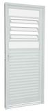 Porta com Veneziana Aço Sasazaki Prátika Apd com Báscula 1 Folha 217cmx87cmx6.5cm Branco