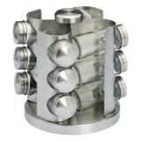Porta Condimentos Bon Gourmet, Temperos, 12 Potes Base Giratória Inox R2278