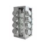 Porta Condimentos E Temperos Em Inox 16 Potes Base Giratoria - Logospan