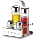 Porta Condimentos Galheteiro Com Paliteiro 5 Peças Em Vidro e Aço Inox Brinox Parma 1560/100